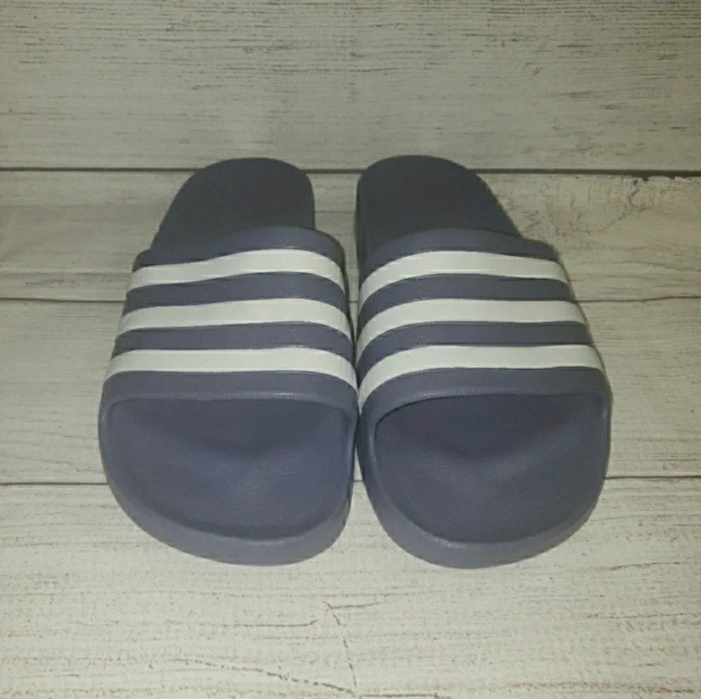 Adidas Adilette Blue White Sliders Men's Sz. 8‎